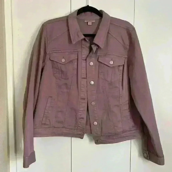 Purple, soft, jean jacket Westport - Picture 1 of 5